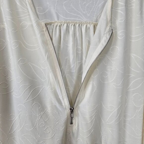 Notations Ivory Zip V Neck New 3/4 Sleeve Blouse - Picture 4 of 8